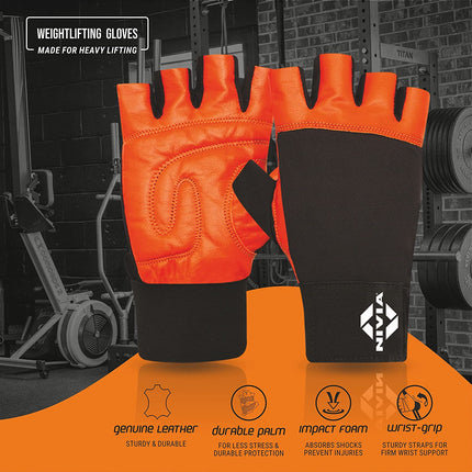 Nivia Leather Weightlifting Gym Gloves