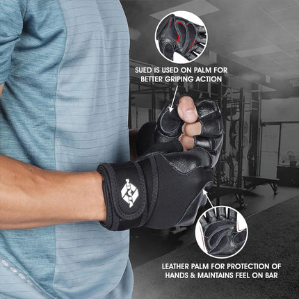 NIVIA RHINO Gym & Fitness Gloves  (Black)