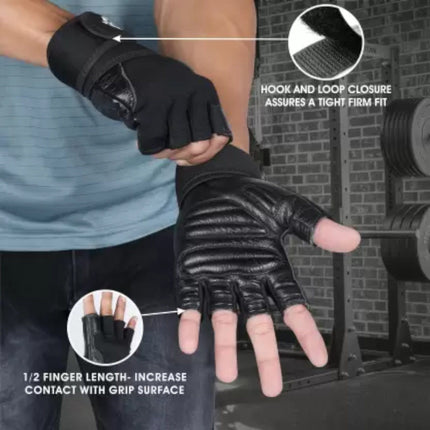 Nivia Cobra Gym Gloves with Strap (Black)
