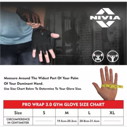 NIVIA Prowrap 3.0 Weightlifting Gloves Gym & Fitness Gloves