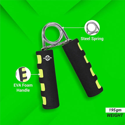 NIVIA Foam Grip 2.0 Hand Grip/Fitness Grip  (Black, Green)