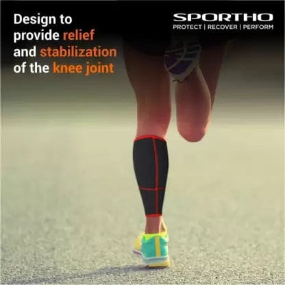 NIVIA Orthopedic Calf Support Slip - in Knee Support (Black, Red)