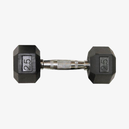 Koxton Hexa Shape Rubber Dumbbell (2.5Kg, 5Kg, 7.5Kg, 10kg, 12.5Kg, 15kg) - Pc