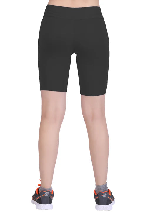 Laasa Skinny Fit High Rise Knee Shorts