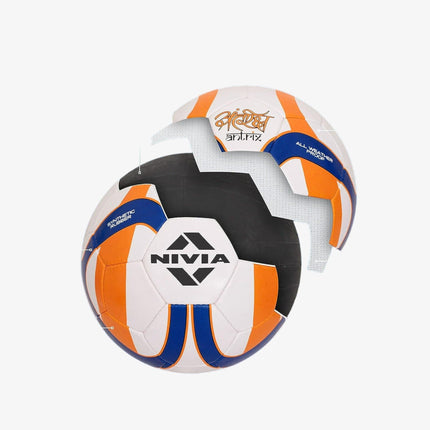 Nivia Antrix Rubber Football, Size - 5 (White/Orange/Blue)
