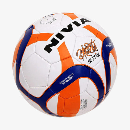 Nivia Antrix Rubber Football, Size - 5 (White/Orange/Blue)