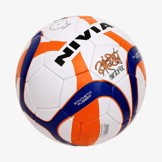 Nivia Antrix Rubber Football, Size - 5 (White/Orange/Blue)