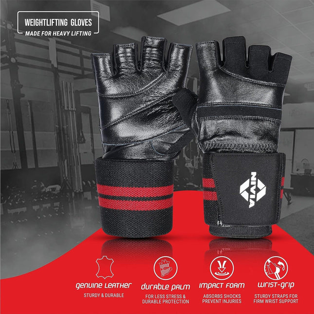 NIVIA Wristlock Weightlifting Gloves Gym & Fitness Gloves  (Black)