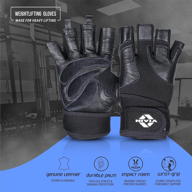 NIVIA RHINO Gym & Fitness Gloves  (Black)