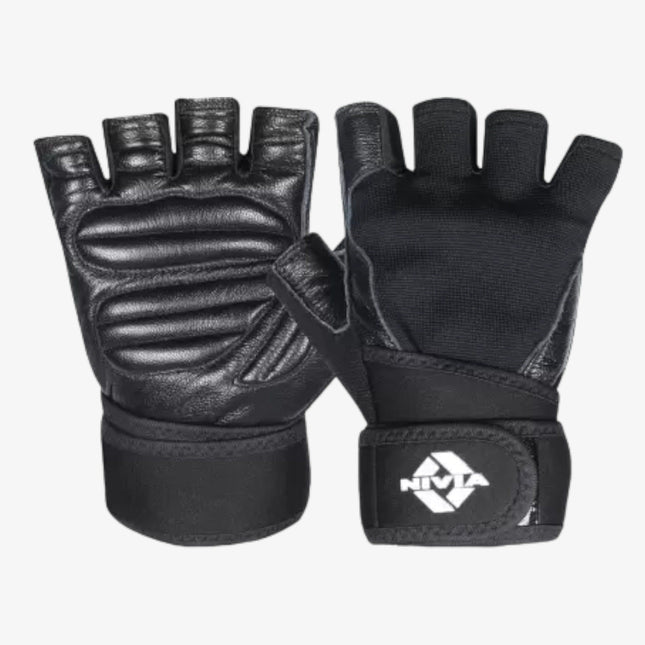 Nivia Cobra Gym Gloves with Strap (Black)