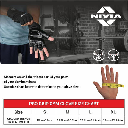 NIVIA Pro Grip Gym & Fitness Gloves  (Black)