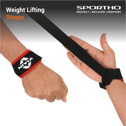 NIVIA Weight lifting Bar Strap with Wrist Supporter