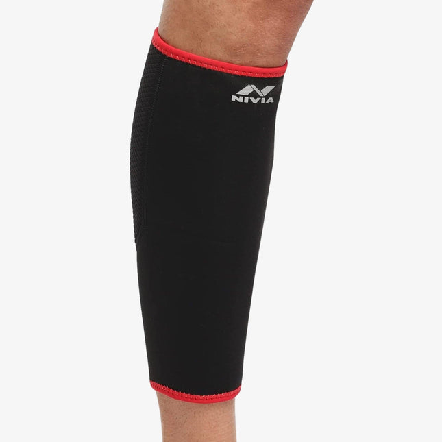 NIVIA Orthopedic Calf Support Slip - in Knee Support (Black, Red)