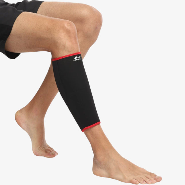 NIVIA Orthopedic Calf Support Slip - in Knee Support (Black, Red)