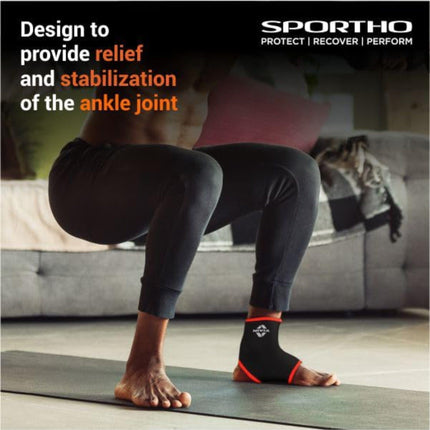 Nivia Orthopedic Ankle Support Slip-In Type, Black-Red