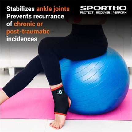 Nivia Orthopedic Ankle Support Slip-In Type, Black-Red