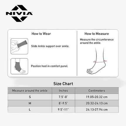 Nivia Orthopedic Ankle Support Slip-In Type, Black-Red