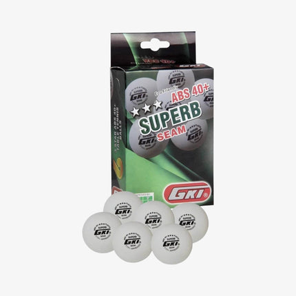 GKI Superb 3 Star ABS Plastic 40 Table Tennis Ball (6Pc)White