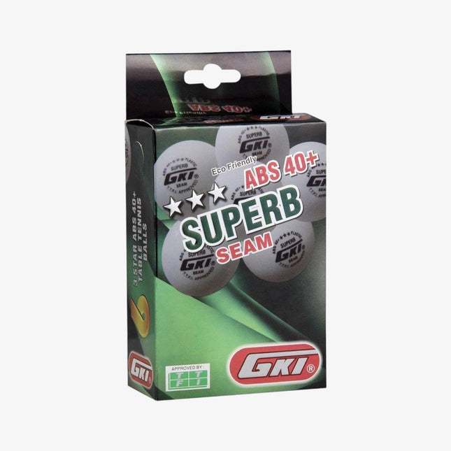 GKI Superb 3 Star ABS Plastic 40 Table Tennis Ball (6Pc)White