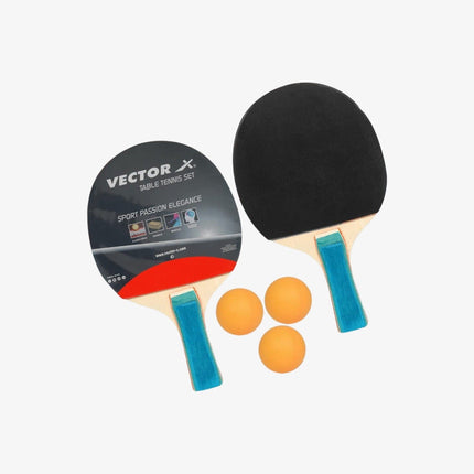 Vector X Combo Set of Table Tennis (Pack of 2 Bat and 3 Balls)