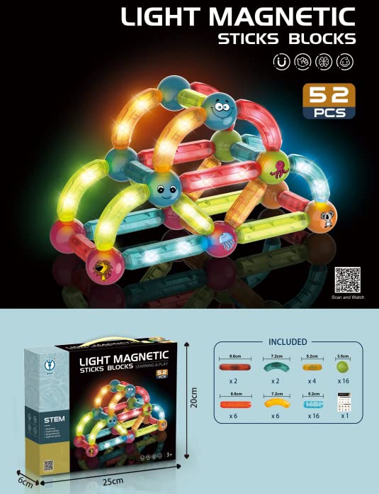 KK Dige Light Magnetic Sticks Blocks 64Pc