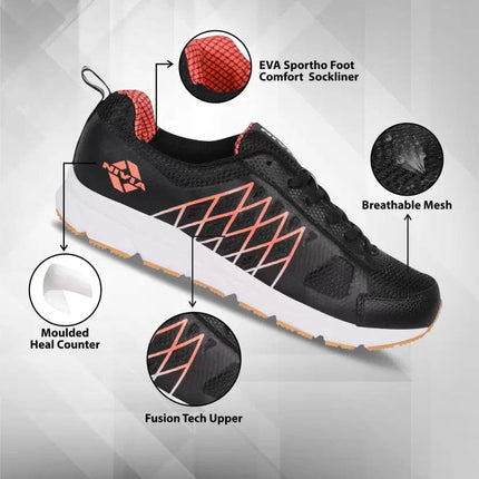 Nivia Snake 2.0 Running Shoes -Black