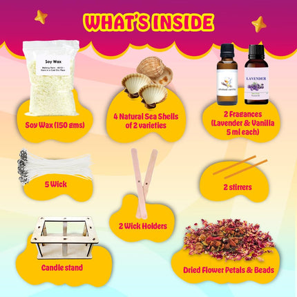 Kreeda Natural Seashells Candle Making Kit