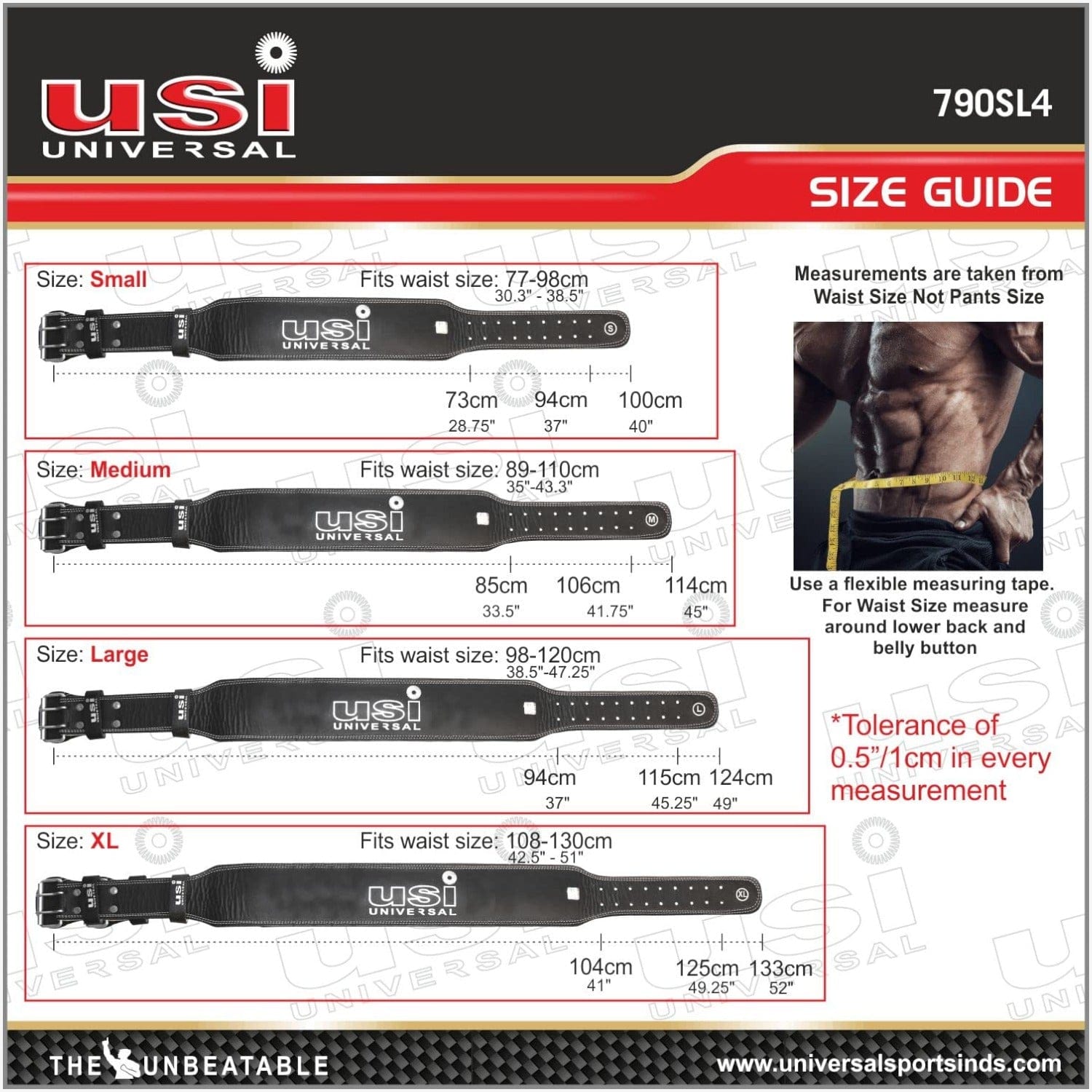 USI Weight Lifting Belt (790SL4) – Romjee Sports Llp