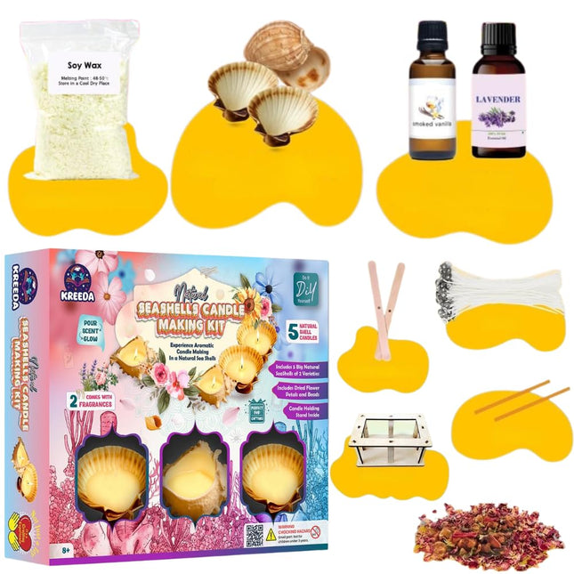Kreeda Natural Seashells Candle Making Kit