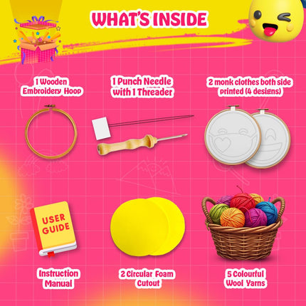 Kreeda Punch Needle Emogi Making-Embroidery Kit