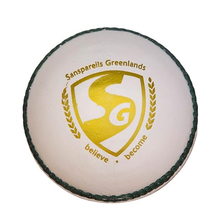 SG Leather Cricket Ball SHIELD 30 White