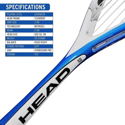 HEAD Micro gel Graphite 125 Squash Racquet
