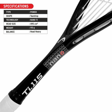 Head Nano Ti. 115 Squash Racquet