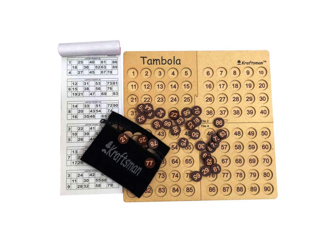 Kraftsman Wooden Tambola Board Game With 600 Tickets