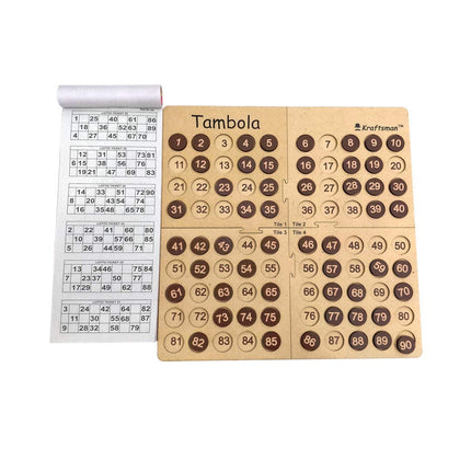 Kraftsman Wooden Tambola Board Game With 600 Tickets