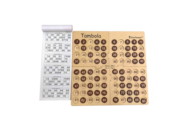 Kraftsman Wooden Tambola Board Game With 600 Tickets