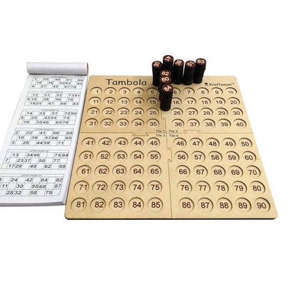 Kraftsman Wooden Tambola Board Game With 600 Tickets