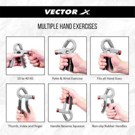 VectorX Adjustable hand Grip with Counter (5kg-60kg)