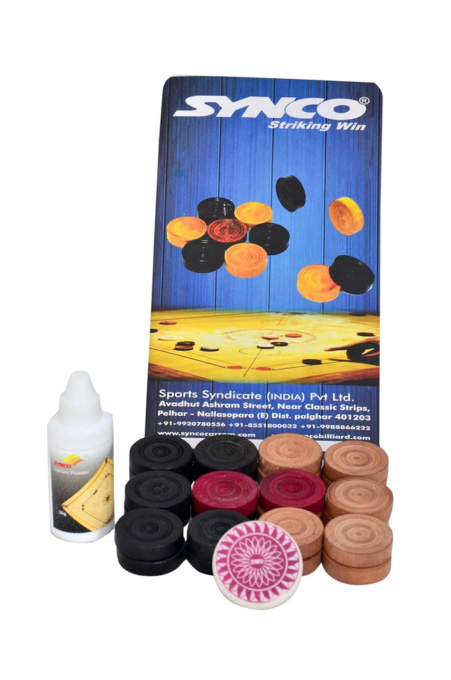 Synco Carrom Coin Powder & Striker Blister Set