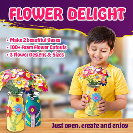 Kreeda Flower Delight Fun Button & Foam Craft Kit