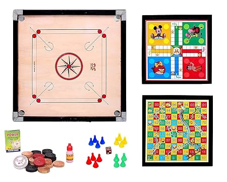 Vixen Carrom Board 5 in 1 Medium with Coins