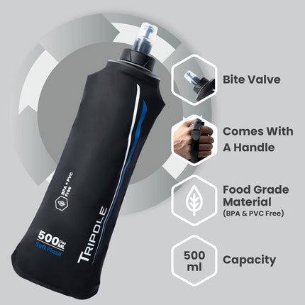 Tripole Hydration & Water Soft Flask For Running and Cycling