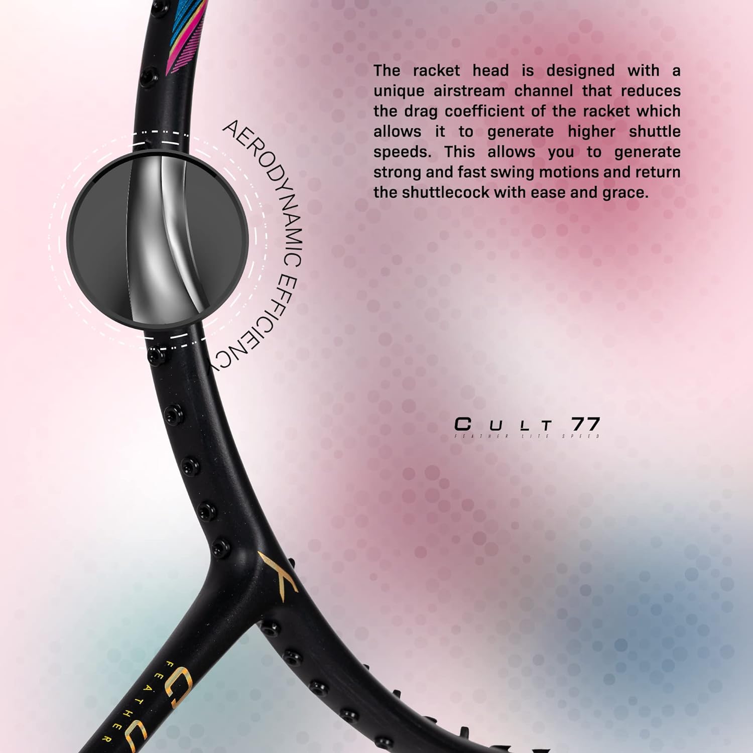 Hundred Powertek 1000 Pro Badminton Racquet-BLK/O/R Hundred Powertek 1000 Pro Badminton Racquet-BLK/O/R