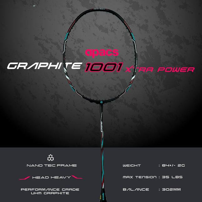 Apacs Badminton Racket Graphite 1001 Xtra Power