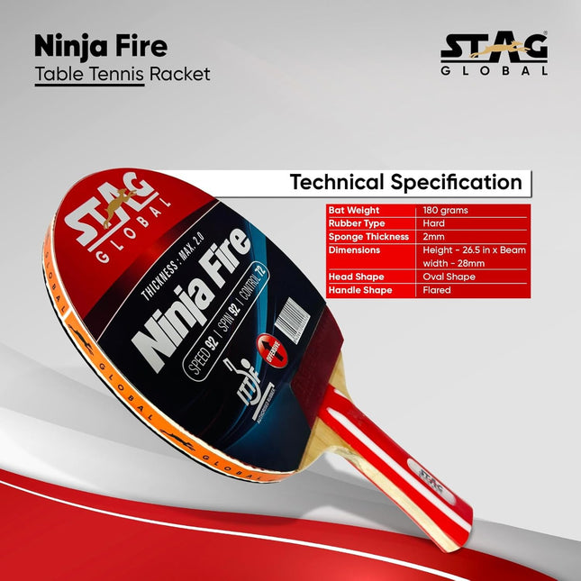 STAG Ninja Fire Table Tennis Racket
