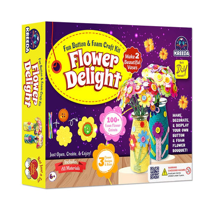Kreeda Flower Delight Fun Button & Foam Craft Kit