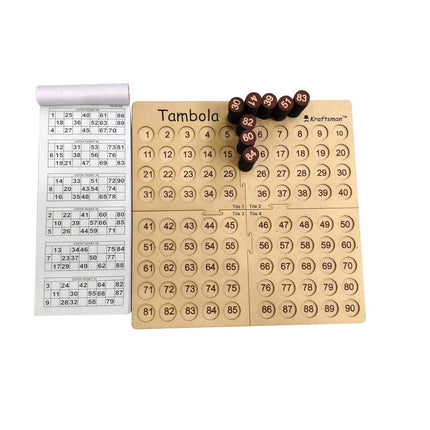 Kraftsman Wooden Tambola Board Game With 600 Tickets