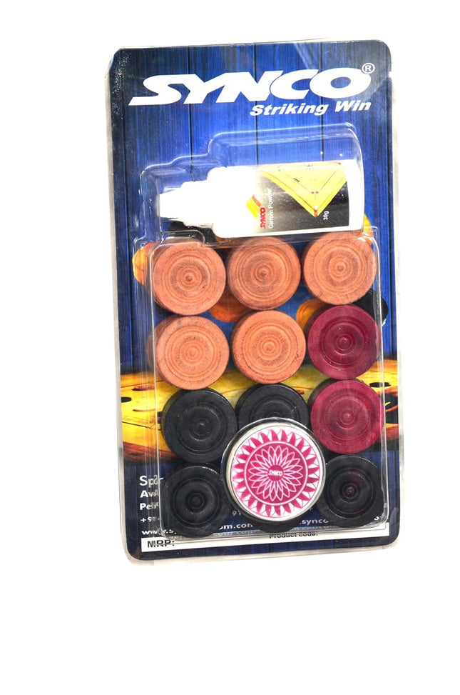 Synco Carrom Coin Powder & Striker Blister Set