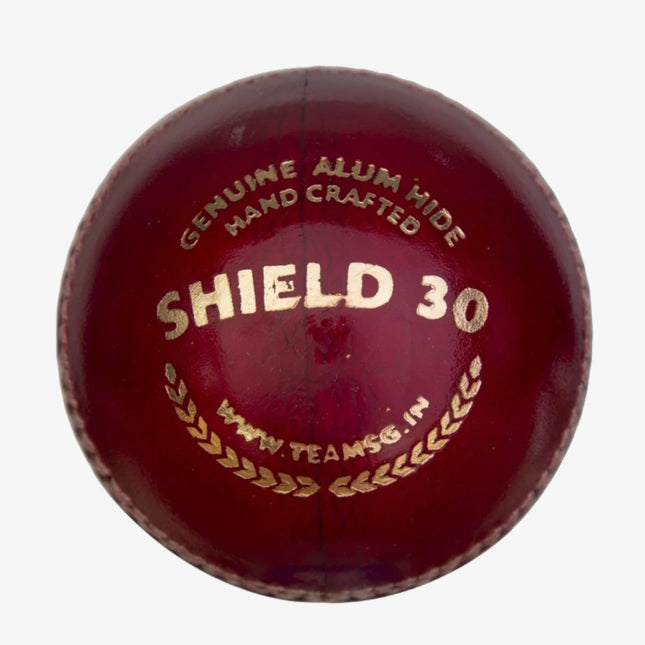 SG Shield 30 Red Cricket Leather Ball Red