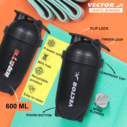 VectorX Plastic Shaker Bottle Ignite Shaker